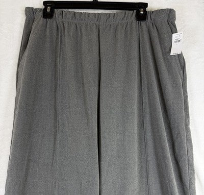 Gap Wide Leg Pants Womens Large Gray Seamed Pull On Brushed Twill New NWT