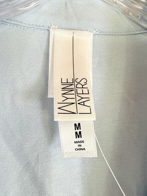 Marla Wynne Tops Medium Long Sleeve Knit Light Blue Layers Lagenlook Womens New