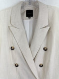 Alex Marie Blazer 18 Linen Blend Beige Womens Double Breasted Jacket