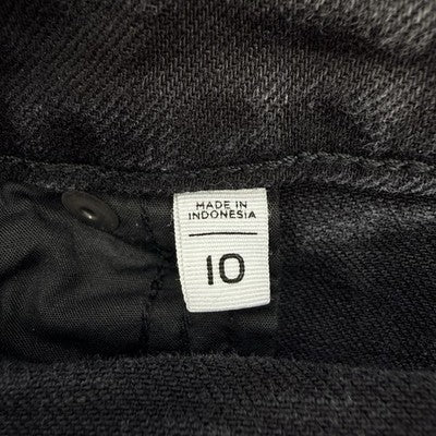 Ann Taylor Loft Jeans 10 Curvy High Rise Straight Leg Button Fly Black Denim Won