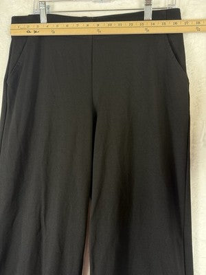 Max Studio Pants XL Black Knit Straight Leg Pull On Pockets Womens