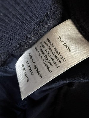 Talbots Easy Drawstring Pants 14W Navy Blue 100% Cotton Pull On Womens