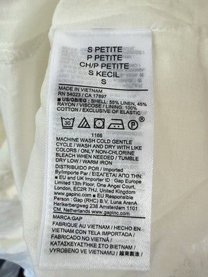 Gap Linen Blend Maxi Dress Small Petite Women Ivory Sleeveless Long New