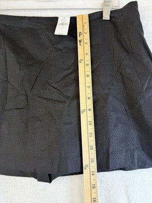 Gap Linen Blend Mini Skort Small Women Black Skirt W/ Shorts Preppy New NWT
