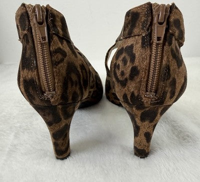 LifeStride Giovanna 2 Pump 9.5 Women Heels Leopard Print Heels Ankle Strap Flex