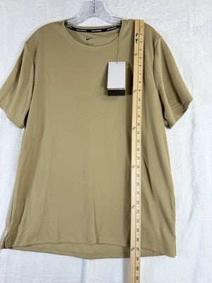 Nike Mens Miler T Shirt Medium Running Tan Beige Short Sleeve Dri Fit New NWT