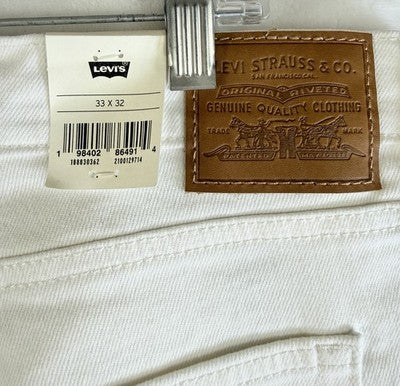 Levis 724 High Rise Slim Straight Jeans 33x32 White Levi’s Denim Women New NWT