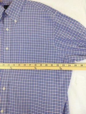 Lauren Ralph Lauren Shirt Mens 16.5 32/33 Blue Plaid Long Sleeve Button Non Iron