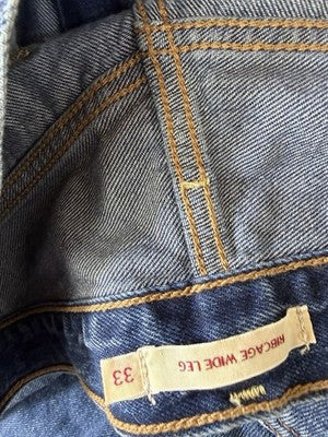 Levis Ribcage Wide Leg Jeans 33 Blue High Rise Jeans 33x34 Levi’s