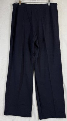 Vintage Talbots Knit Pants XL Navy Blue Pull On Straight Leg