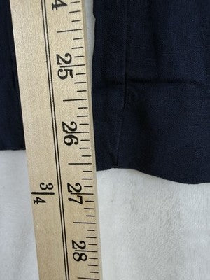 Gap Linen Blend Trousers 6 Petite Navy Blue High Rise Wide Leg 365 New NWT
