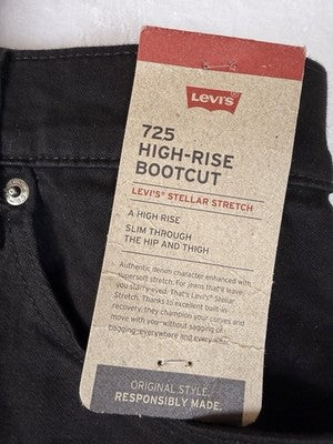Levis 725 High Rise Bootcut 22W Jeans Womens Black Plus Size Levi’s New NWT