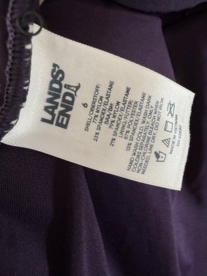 Lands End Tankini Top 6 Sweetheart Wrap Underwire Purple Womens Swimwear Swim