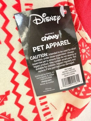 Disney Mickey Mouse Holiday Dog Sweatshirt Sweater XXL Hoodie Christmas New