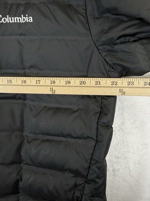 Columbia Puffer Jacket Men Large Black Down Lake 22
