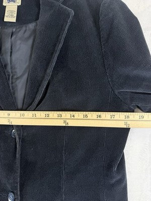LL Bean Corduroy Jacket Womens 8 Navy Blue Blazer