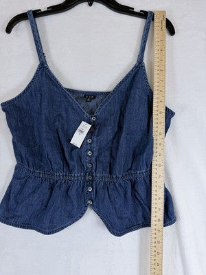 Gap Tops Medium Denim Peplum Cami Blue Sleeveless Festival Boho New NWT