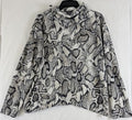 Clara Sun Woo Top Large Sweater Cowl Neck Cozy Texture Python Long Sleeve Womens