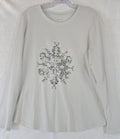J Jill Sleep Top Small Snowflake Gray Pajamas PJ Shirt Long Sleeve