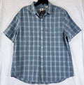 Levis Shirt Large Mens The One Pocket Blue Plaid Linen Blend Short Sleeve New