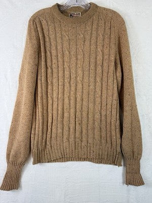 Vintage Highland Sportswear Sweater Mens Large Wool Blend Crew Neck Knit Beige