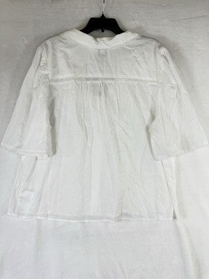 Gap Tops For Women XL Tall Summer Peter Pan Collar 100% Cotton Off White New