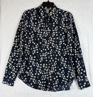 HM Tops Womens Long Sleeve Blue Button Up 2 H M Blouse Womens
