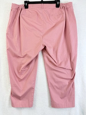 Talbots Perfect Crop Pants 18W Petite Pink Plus Size Womens 18WP Button Hem