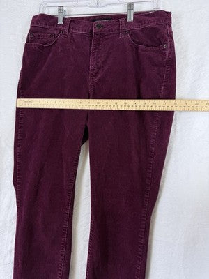 Banana Republic Corduroy Pants 30 10 Womens Burgundy Red Purple Mid Rise