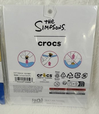 The Simpsons Jibbitz Crocs Charms Lot Of 10  - 2 Packs New NWT