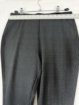 Calvin Klein Pull On Pants Large Black Gray Houndstooth Knit Stretch Women