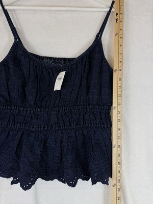 Gap Tops For Women Small Denim Sleeveless Smocked Eyelet Denim Cami New NWT