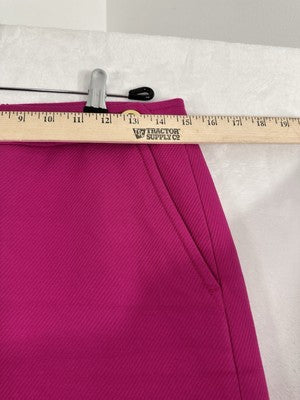Talbots Pencil Skirt 2 Bright Hot Pink 100% Cotton Lined Womens Knee Length