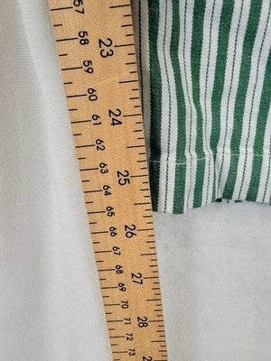 Lands End Pants 24W Mid Rise Classic Straight Leg Green Stripe Plus Size