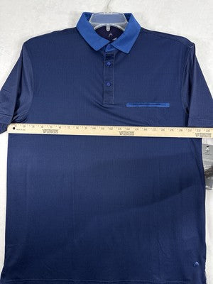 Golf Polo Large Blue Head Mens Short Sleeve UV Protection NWT