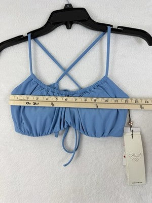 Calia Swim Top Small Bikini Tranquil Blue Tie Back Womens Swimwear New NWT