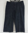 Lee Denim Capri Pants 12 Petite Dark Blue Jean Womens Just Below The Waist