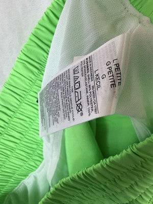 Gap Fit Running Shorts Large Petite Womens Lime Green High Rise Brief Liner New