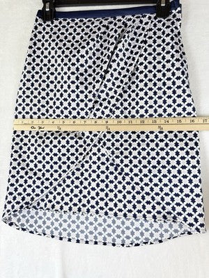 HM Skirt Size 4 Womens Faux Wrap Short Blue H&M H And M