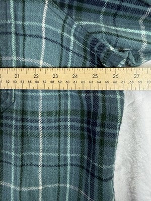 LL Bean 1912 Flannel Plaid Shirt 2X Green Button Up Womens Plus Size Tops