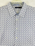 Nautica Shirts For Men XXL Short Sleeve Button Down Swordfish Blue White
