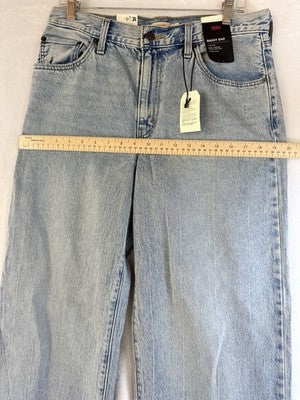 Levis Baggy Dad Jeans 29x34 Womens Mid Rise Straight Leg Light Blue New NWT