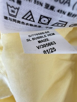 Gap Linen Blend Mini Dress Large Tall Bubble Hem Sleeveless Yellow Women New NWT