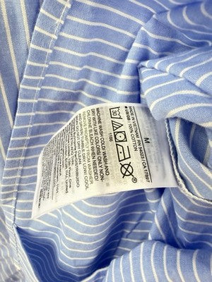 Gap Body Pajamas Medium Women Cotton Poplin PJ Shirtdress Blue Nightgown New