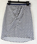 HM Skirt Size 4 Womens Faux Wrap Short Blue H&M H And M