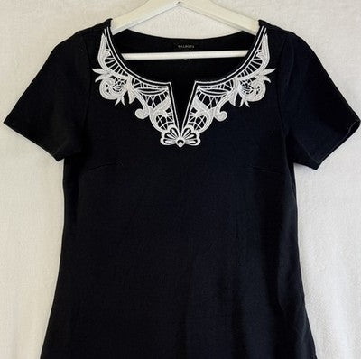 Talbots XS Dress Short Sleeve Black Tee Pull On Womens Shift