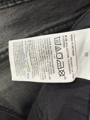 Old Navy Jeans 10 Mid Rise Boyfriend Ankle Gray Distressed Raw Hem New NWT