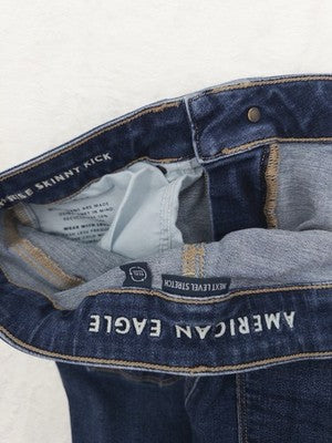 American Eagle High Rise Skinny Kick Jeans 6 X Short Blue Womens Next Level