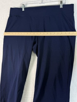 Lands End Starfish Crop Pants XL Petite Navy Blue Knit Pull On Stretch Womens