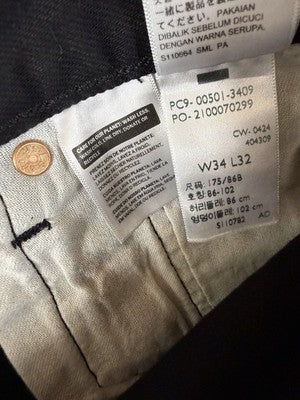 Levis 501 Jeans Mens Button Fly 34x30 Black Original New NWT